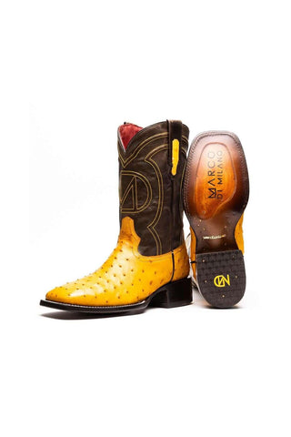 Marco Di Milano Alabama Buttercup Ostrich Skin Cowboy Boot (MDM1225)