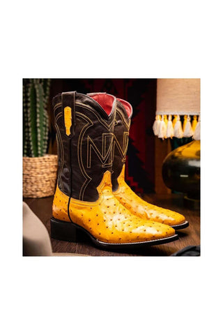 Marco Di Milano Alabama Buttercup Ostrich Skin Cowboy Boot (MDM1225)