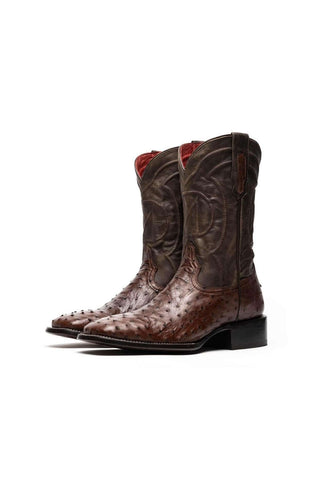 Marco Di Milano Alabama Kango Tabac Exotic Ostrich Skin Cowboy Boot (MDM1221)