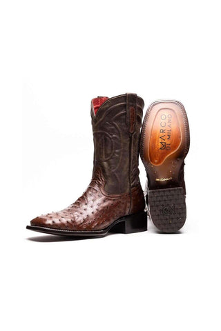 Marco Di Milano Alabama Kango Tabac Ostrich Skin Cowboy Boot (MDM1221)