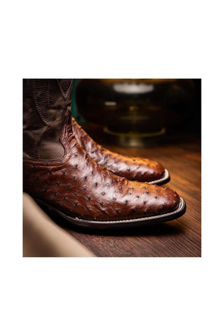 Marco Di Milano Alabama Kango Tabac Ostrich Skin Cowboy Boot (MDM1221)