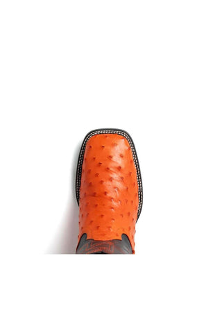 Marco Di Milano Alabama Orange Exotic Ostrich Skin Cowboy Boot (MDM1224)