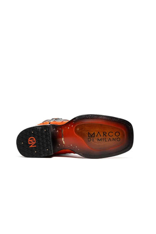 Marco Di Milano Alabama Orange Ostrich Skin Cowboy Boot (MDM1224)