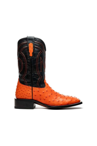 Marco Di Milano Alabama Orange Ostrich Skin Cowboy Boot (MDM1224)