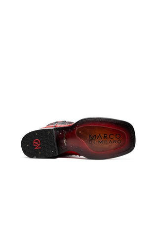 Marco Di Milano Alabama Red Exotic Ostrich Skin Cowboy Boot (MDM1222)