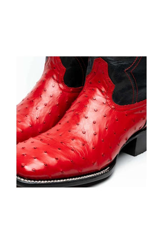 Marco Di Milano Alabama Red Ostrich Skin Cowboy Boot (MDM1222)