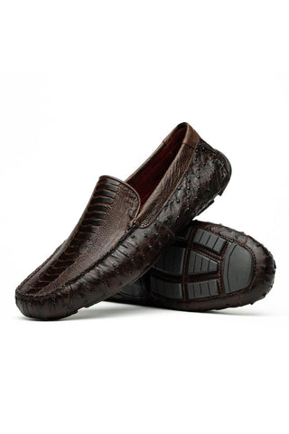 Marco Di Milano Alba Brown Ostrich Driver Loafer (MDM1206)