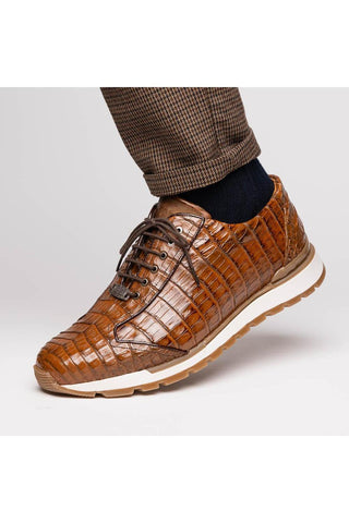 Marco Di Milano Alonzo Bay Apache Genuine Caiman Crocodile Casual Sneakers (MDM1165)