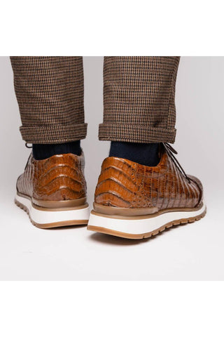 Marco Di Milano Alonzo Bay Apache Genuine Caiman Crocodile Casual Sneakers (MDM1165)