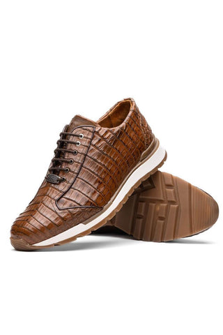 Marco Di Milano Alonzo Bay Apache Genuine Caiman Crocodile Casual Sneakers (MDM1165)