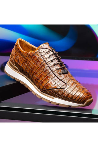 Marco Di Milano Alonzo Bay Apache Genuine Caiman Crocodile Casual Sneakers (MDM1165)