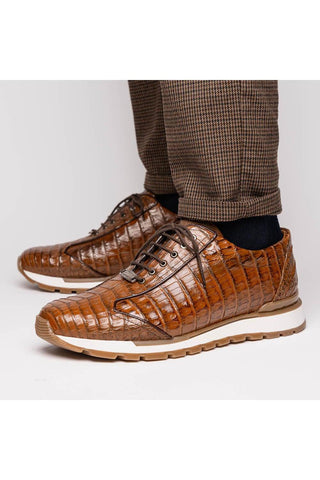 Marco Di Milano Alonzo Bay Apache Genuine Caiman Crocodile Casual Sneakers (MDM1165)