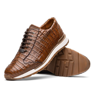 Marco Di Milano Alonzo Men's Shoes Genuine Caiman Crocodile Casual Sneakers (MDM1165)-AmbrogioShoes