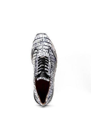 Marco Di Milano Alonzo Newspaper Genuine Caiman Crocodile Casual Sneakers (MDM1165)