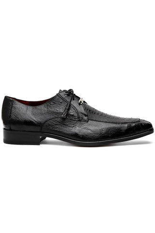 Marco Di Milano Andretti Men's Black Shoes Exotic Ostrich Leg Derby (MDM1181)