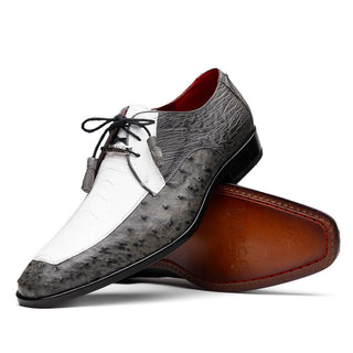 Marco Di Milano Andretti Men's Shoes Exotic Ostrich Leg Derby Oxfords (MDM1181)-AmbrogioShoes