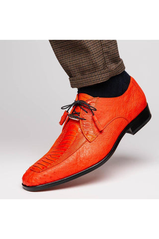 Marco Di Milano Andretti Orange Exotic Ostrich Leg Derby (MDM1181)