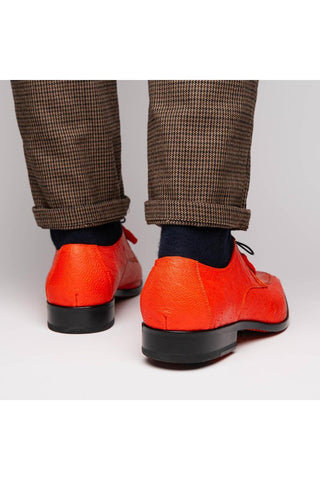 Marco Di Milano Andretti Orange Exotic Ostrich Leg Derby (MDM1181)