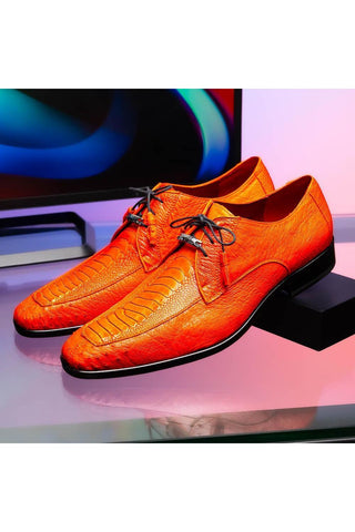 Marco Di Milano Andretti Orange Exotic Ostrich Leg Derby (MDM1181)