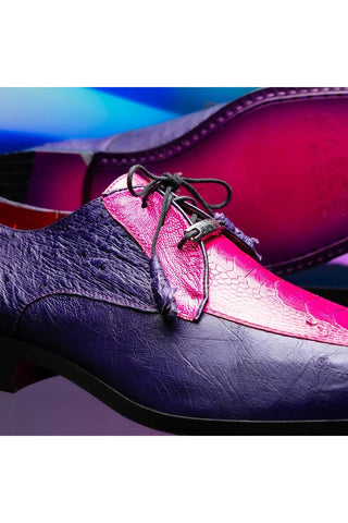 Marco Di Milano Andretti Pink & Purple Exotic Ostrich Leg Derby (MDM1181)