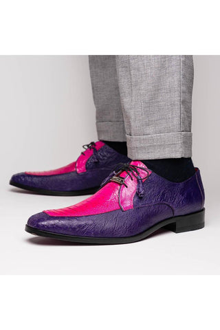 Marco Di Milano Andretti Pink & Purple Exotic Ostrich Leg Derby (MDM1181)