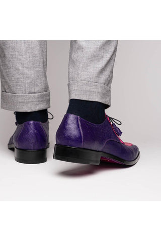 Marco Di Milano Andretti Pink & Purple Exotic Ostrich Leg Derby (MDM1181)