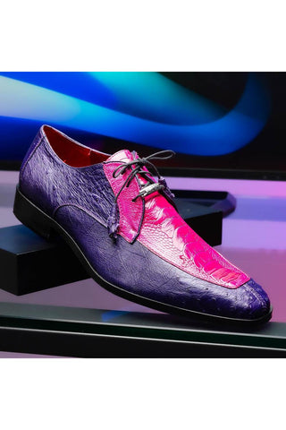 Marco Di Milano Andretti Pink & Purple Ostrich Leg Derby (MDM1181)