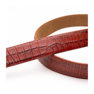 Marco Di Milano Antique Cognac Genuine Exotic Alligator Men's Belts (MDMB1000)-AmbrogioShoes