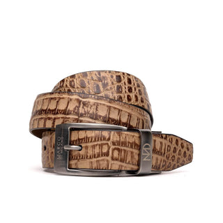 Marco Di Milano Antique Orix Genuine Exotic Crocodile Men's Belts (MDMB1016)-AmbrogioShoes