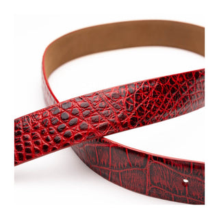 Marco Di Milano Antique Red Genuine Exotic Alligator Men's Belts (MDMB1006)-AmbrogioShoes
