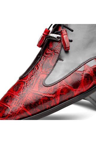 Marco Di Milano Anzio Black Cherry Alligator / Calfskin Leather Derby (MDM1037)