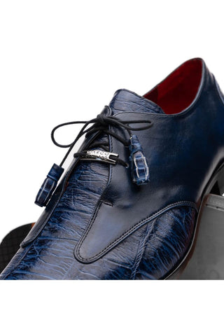 Marco Di Milano Anzio Blue Exotic Alligator / Calfskin Leather Derby (MDM1037)