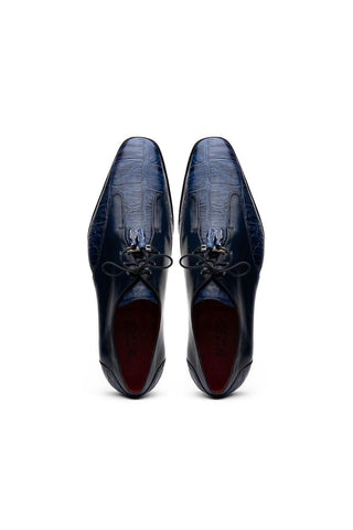 Marco Di Milano Anzio Blue Exotic Alligator / Calfskin Leather Derby (MDM1037)