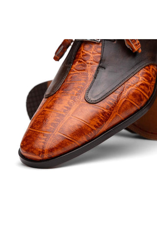 Marco Di Milano Anzio Brandy Alligator / Calfskin Leather Derby (MDM1037)
