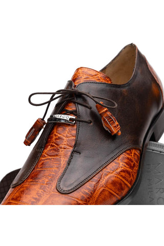 Marco Di Milano Anzio Brandy Exotic Alligator / Calfskin Leather Derby (MDM1037)