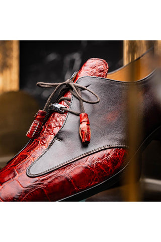 Marco Di Milano Anzio Cognac Alligator / Calfskin Leather Derby (MDM1037)