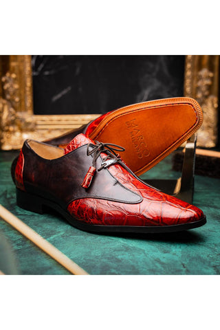 Marco Di Milano Anzio Cognac Alligator / Calfskin Leather Derby (MDM1037)