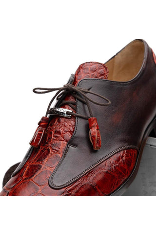 Marco Di Milano Anzio Cognac Exotic Alligator / Calfskin Leather Derby (MDM1037)
