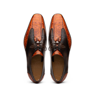 Marco Di Milano Anzio Exotic Alligator / Calfskin Leather Oxfords (MDM1037)-AmbrogioShoes