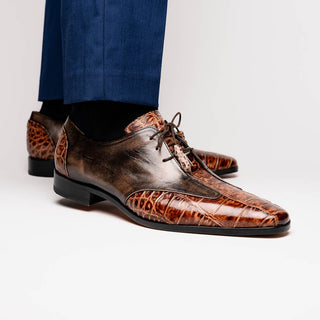 Marco Di Milano Anzio Exotic Alligator / Calfskin Leather Oxfords (MDM1037)-AmbrogioShoes