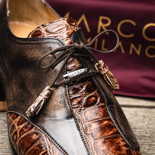 Marco Di Milano Anzio Exotic Alligator / Calfskin Leather Oxfords (MDM1037)-AmbrogioShoes