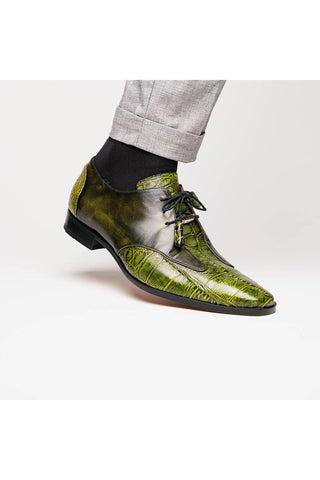 Marco Di Milano Anzio Green Alligator / Calfskin Leather Derby (MDM1037)