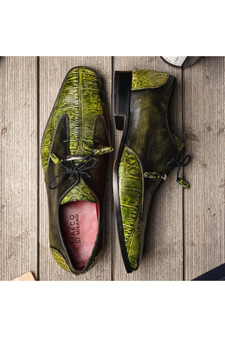 Marco Di Milano Anzio Green Exotic Alligator / Calfskin Leather Derby (MDM1037)