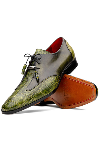 Marco Di Milano Anzio Green Exotic Alligator / Calfskin Leather Derby (MDM1037)