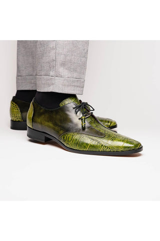 Marco Di Milano Anzio Green Exotic Alligator / Calfskin Leather Derby (MDM1037)