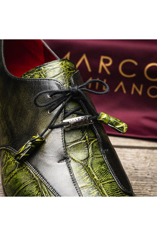 Marco Di Milano Anzio Green Exotic Alligator / Calfskin Leather Derby (MDM1037)