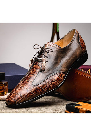 Marco Di Milano Anzio Rustic Orix Alligator / Calfskin Leather Derby (MDM1037)