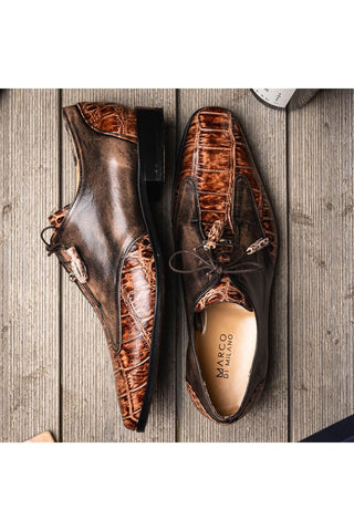 Marco Di Milano Anzio Rustic Orix Alligator / Calfskin Leather Derby (MDM1037)