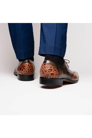 Marco Di Milano Anzio Rustic Orix Alligator / Calfskin Leather Derby (MDM1037)