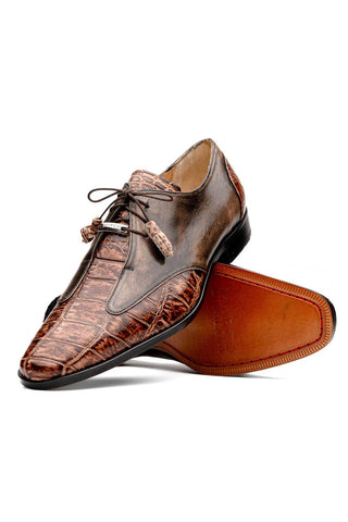Marco Di Milano Anzio Rustic Orix Exotic Alligator / Calfskin Leather Derby (MDM1037)